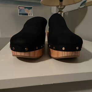 Dolce Vita Black Wooden Platform Clogs